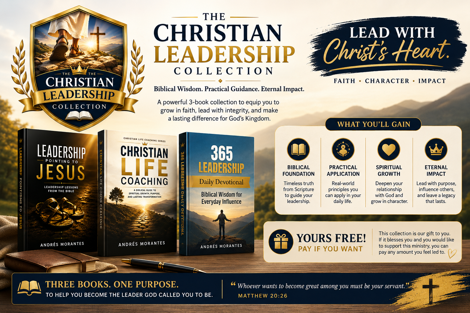 The Christian Leadership Collection: three eBooks — Leadership Pointing to Jesus, Christian Life Coaching, and 365 Leadership Daily Devotional